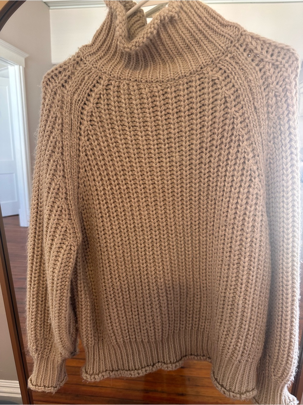 Classic Chunky Turtleneck Sweater in Camel